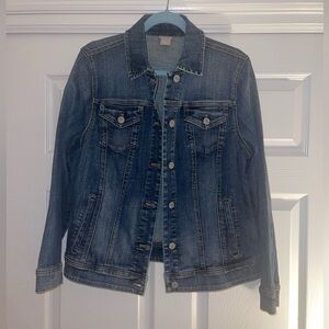 Chicos Classic Denim Jacket Size 12-14 (Chicos Size 2)